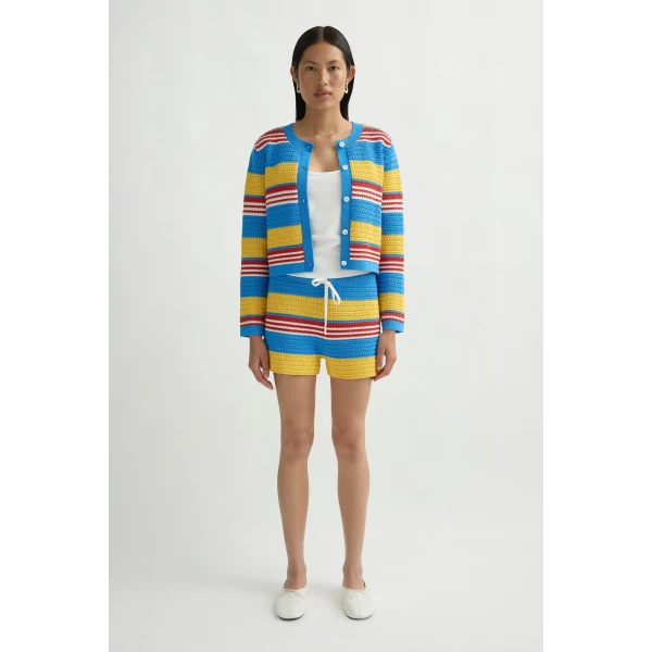 Posse Tammy Cardigan in Blue Multistripe | Cardigan | Coveti, view 3