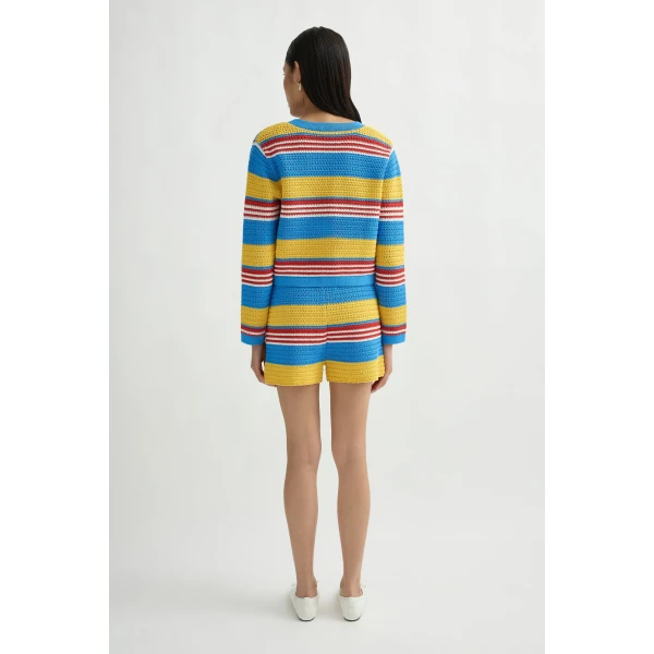 Posse Tammy Cardigan in Blue Multistripe | Cardigan | Coveti, view 5
