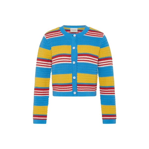 Posse Tammy Cardigan in Blue Multistripe | Cardigan | Coveti