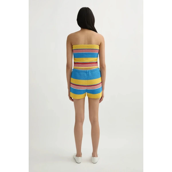 Posse Tammy Short in Blue Multistripe | Shorts | Coveti, view 5