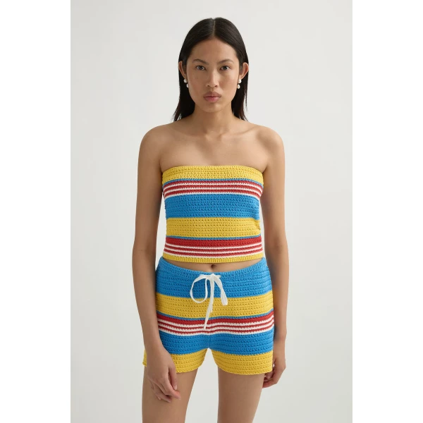 Posse Tammy Top in Blue Multistripe | Tops | Coveti, view 2