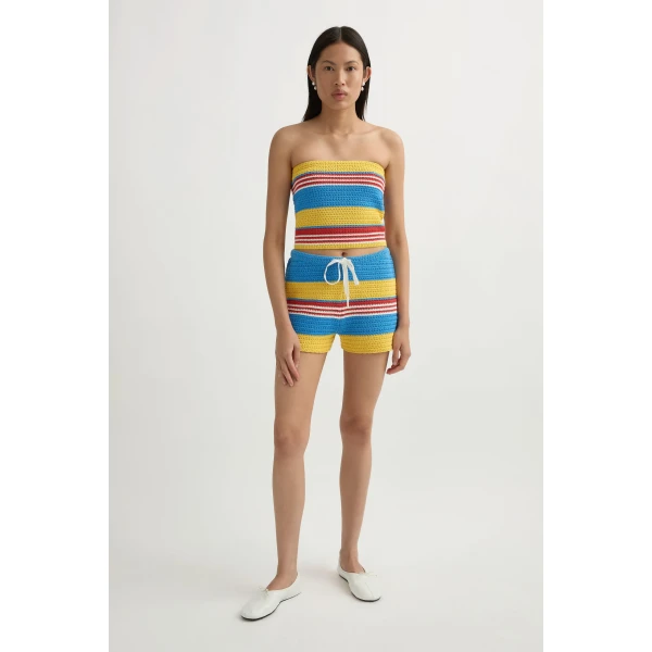 Posse Tammy Top in Blue Multistripe | Tops | Coveti, view 3