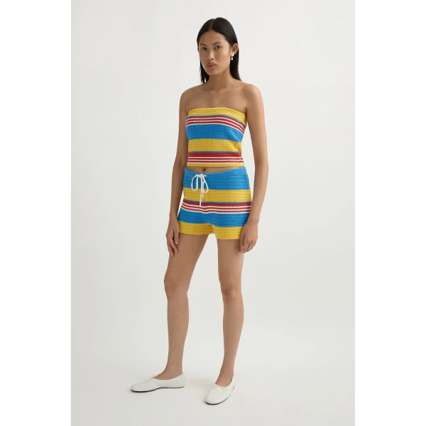 Posse Tammy Top in Blue Multistripe | Tops | Coveti, view 4