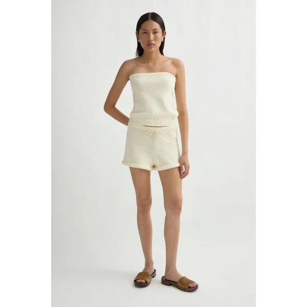 Posse Teo Short in Ivory | Shorts | Coveti, view 2