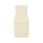 Posse Teo Strapless Dress in Ivory | Midi Dresses | Coveti