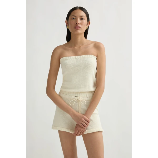 Posse Teo Strapless Top in Ivory | Sleeveless | Coveti, view 2