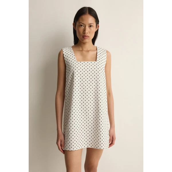 Posse Tommy Dress in Ivory Black Polka Dot | Midi Dresses | Coveti, view 3