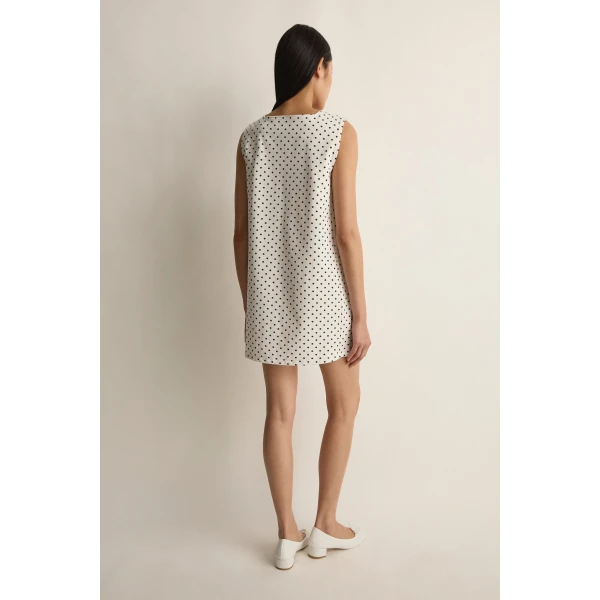 Posse Tommy Dress in Ivory Black Polka Dot | Midi Dresses | Coveti, view 5