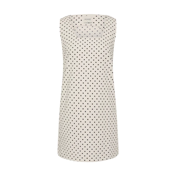 Posse Tommy Dress in Ivory Black Polka Dot | Midi Dresses | Coveti