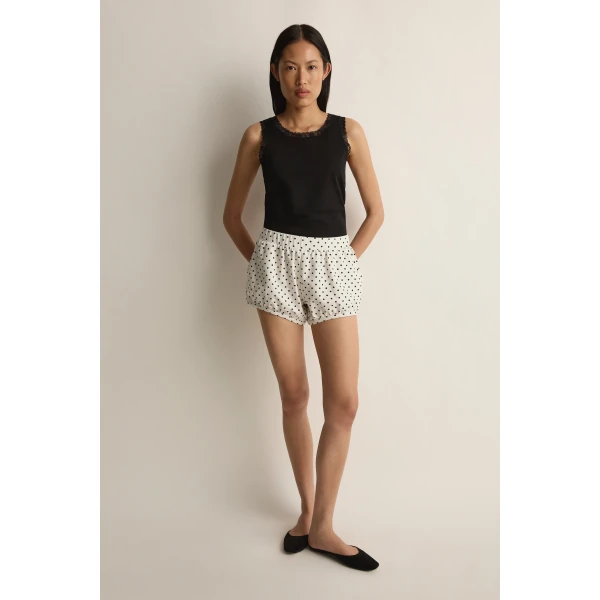 Posse Tommy Short in Ivory Black Polka Dot | Shorts | Coveti, view 2