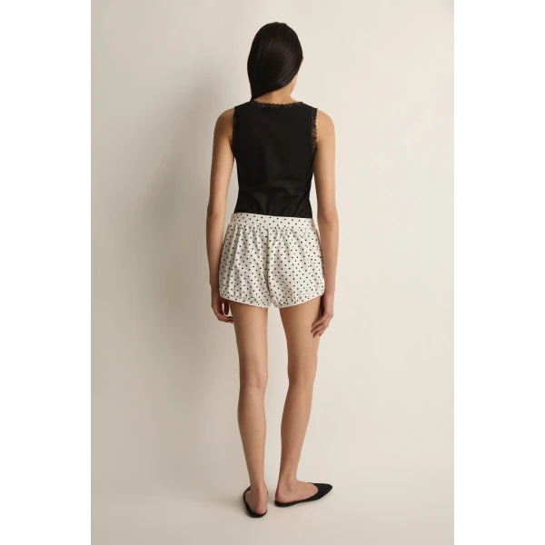 Posse Tommy Short in Ivory Black Polka Dot | Shorts | Coveti, view 3