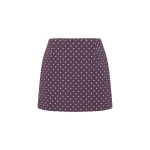 Posse Tommy Skirt in Purple Ivory Polka Dot | Midi Skirts | Coveti