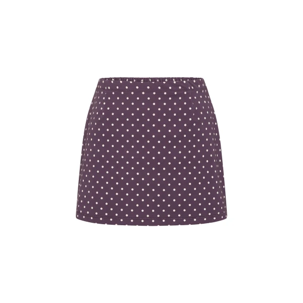 Tommy Skirt in Purple Ivory Polka Dot