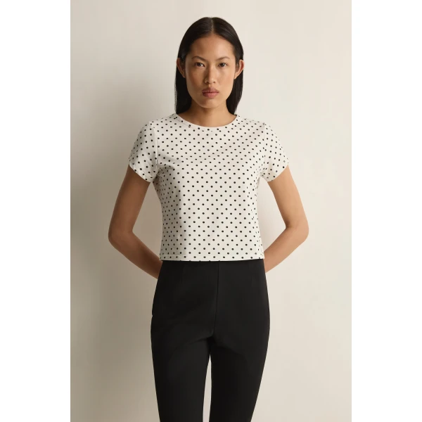 Posse Tommy Tee in Ivory Black Polka Dot | T-shirts | Coveti, view 2