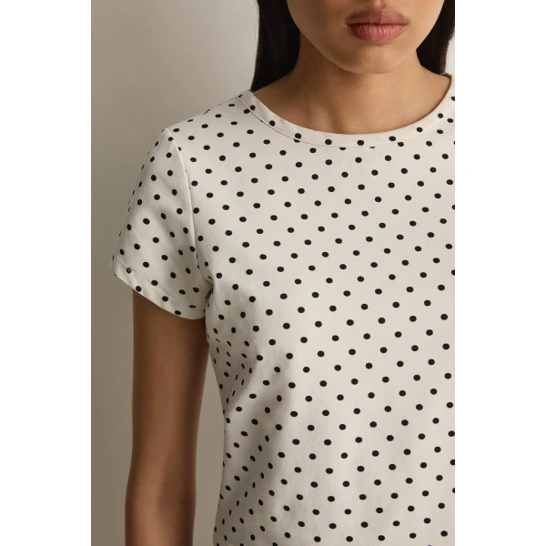 Posse Tommy Tee in Ivory Black Polka Dot | T-shirts | Coveti, view 5