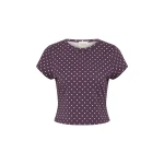 Posse Tommy Tee in Purple Ivory Polka Dot | T-shirts | Coveti