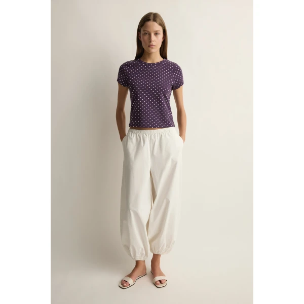 Posse Tommy Tee in Purple Ivory Polka Dot | T-shirts | Coveti, view 3