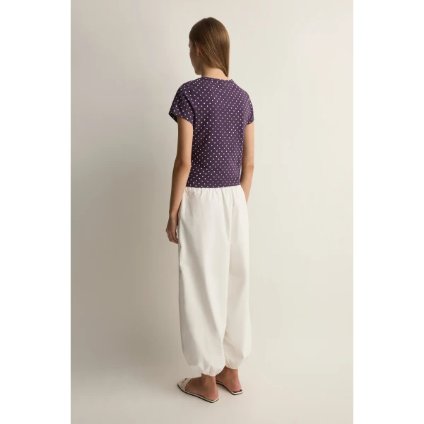 Posse Tommy Tee in Purple Ivory Polka Dot | T-shirts | Coveti, view 5