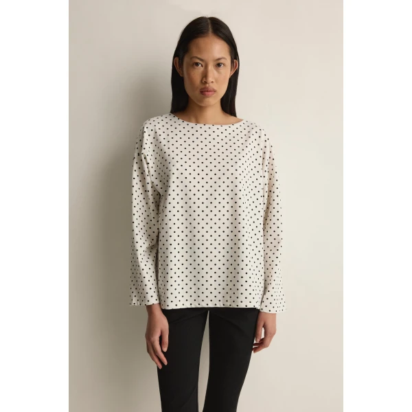 Posse Tommy Top in Ivory Black Polka Dot | Tops | Coveti, view 2