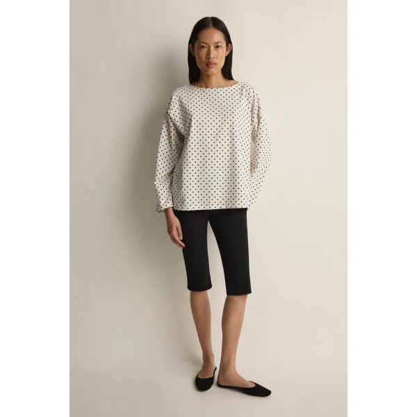 Posse Tommy Top in Ivory Black Polka Dot | Tops | Coveti, view 3