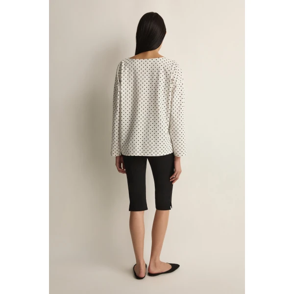 Posse Tommy Top in Ivory Black Polka Dot | Tops | Coveti, view 4