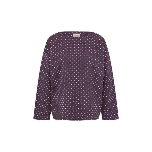 Posse Tommy Top in Purple Ivory Polka Dot | Tops | Coveti
