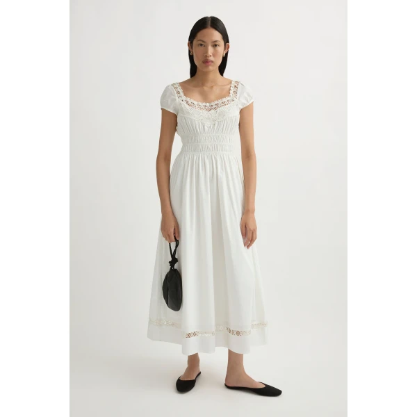 Posse Veda Sundress in Vintage White | Midi Dresses | Coveti, view 2