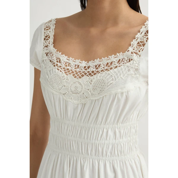 Posse Veda Sundress in Vintage White | Midi Dresses | Coveti, view 3