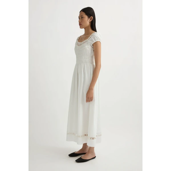 Posse Veda Sundress in Vintage White | Midi Dresses | Coveti, view 4