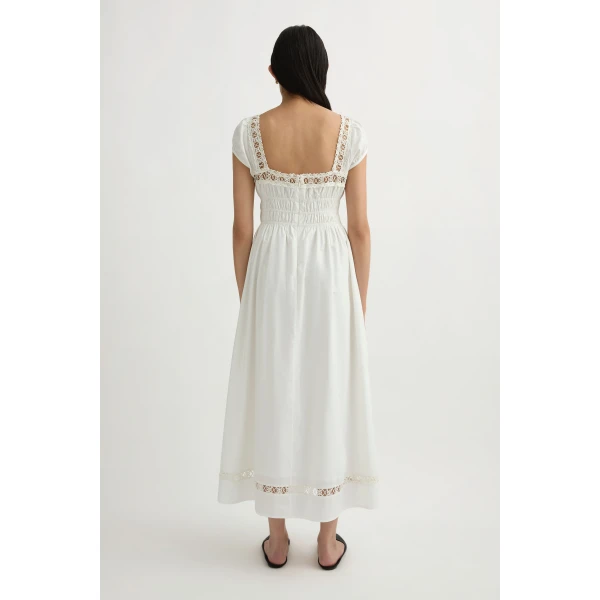 Posse Veda Sundress in Vintage White | Midi Dresses | Coveti, view 5