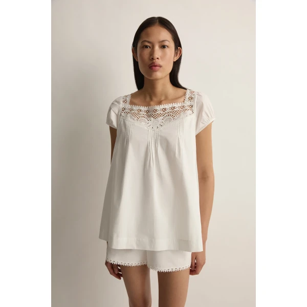 Posse Veda Top in Vintage White | Tops | Coveti, view 2