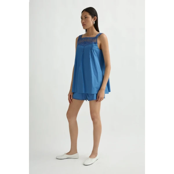 Posse Veda Tunic in Azure | Tops | Coveti, view 4