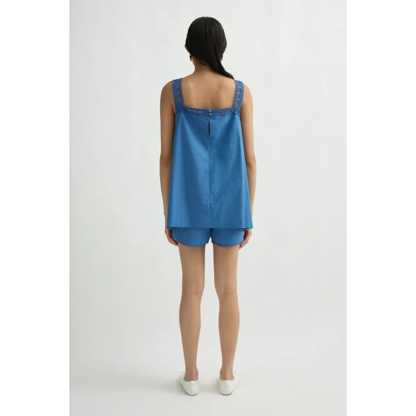 Posse Veda Tunic in Azure | Tops | Coveti, view 5