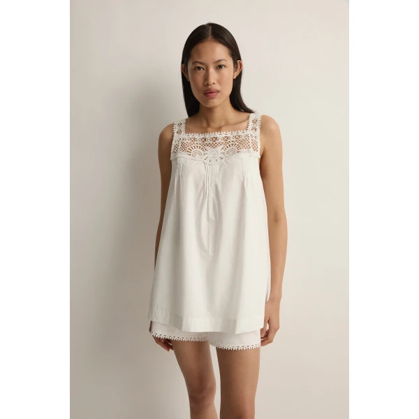Posse Veda Tunic in Vintage White | Tops | Coveti, view 2