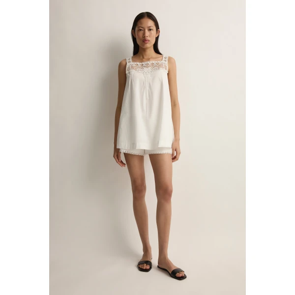 Posse Veda Tunic in Vintage White | Tops | Coveti, view 4