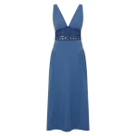 Posse Veda V-Neck Dress in Azure | Midi Dresses | Coveti