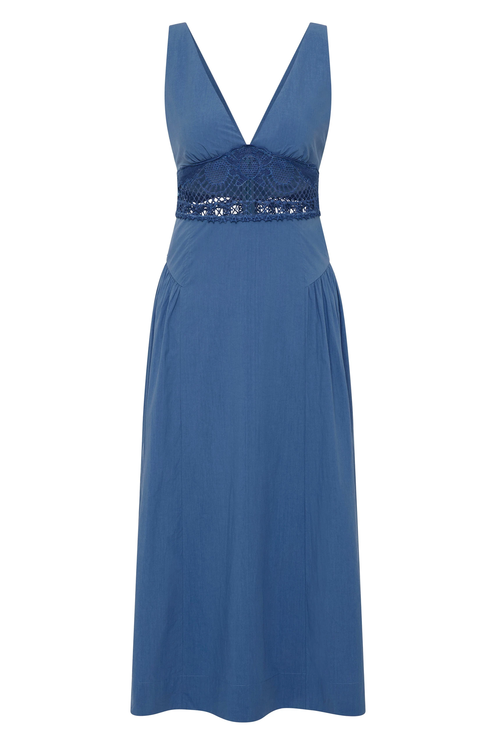 Posse Veda V-Neck Dress in Azure Posse Veda V-Neck Dress in Azure | Midi Dresses | Coveti