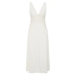 Posse Veda V-Neck Dress in Vintage White | Midi Dresses | Coveti