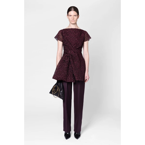 ROKSANDA Cirel Top in Burgundy | Tops | Coveti
