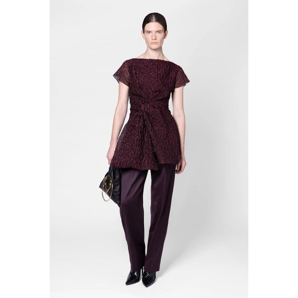 ROKSANDA Cirel Top in Burgundy | Tops | Coveti