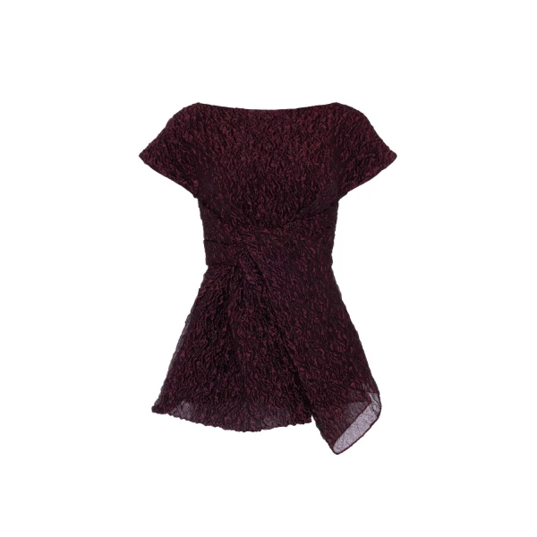 ROKSANDA Cirel Top in Burgundy | Tops | Coveti