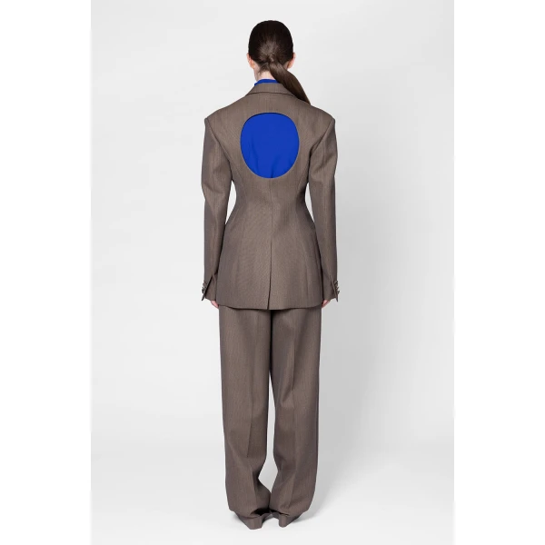 ROKSANDA Ines Trouser in Brown Melange | Wide leg pants | Coveti