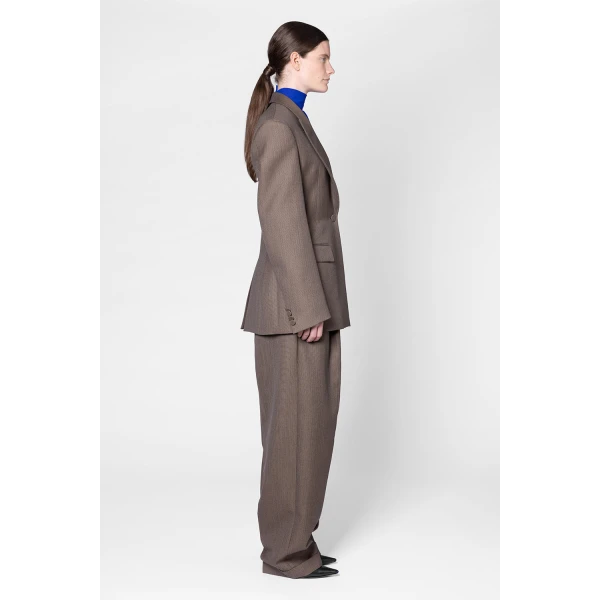 ROKSANDA Ines Trouser in Brown Melange | Wide leg pants | Coveti