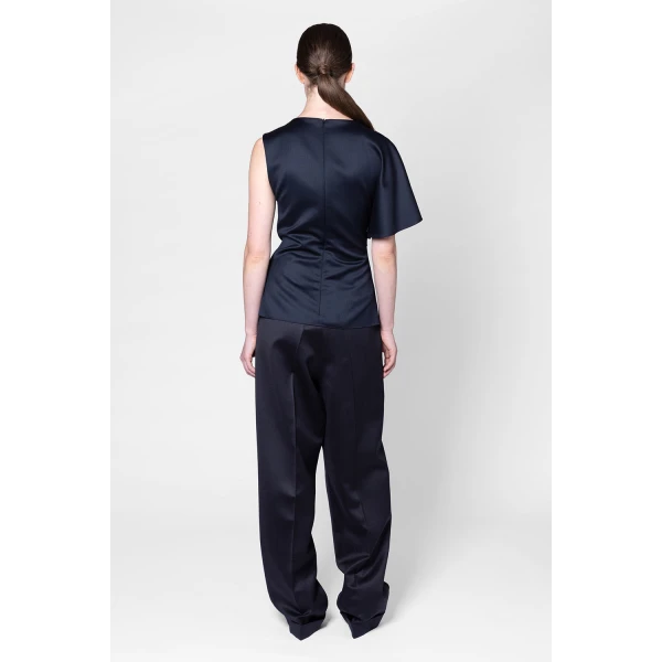 ROKSANDA Ines Trouser in Navy | Wide leg pants | Coveti