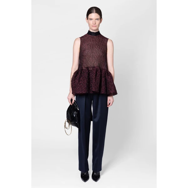 ROKSANDA Ragosta Trouser in Navy | Tailored pants | Coveti