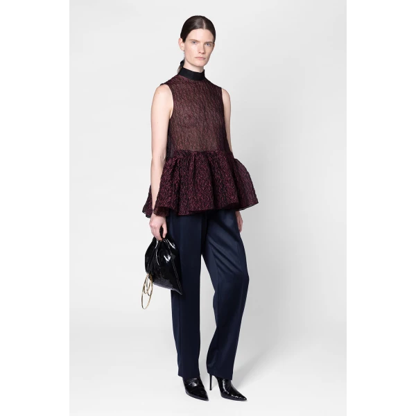 ROKSANDA Ragosta Trouser in Navy | Tailored pants | Coveti