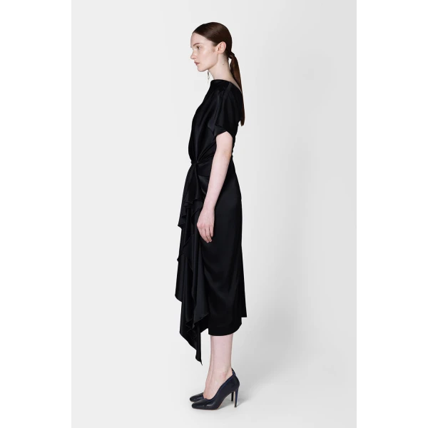 ROKSANDA Zoa Dress in Black | Midi Dresses | Coveti
