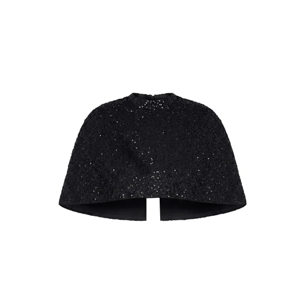 Rasario Sequin-Embroidered Cape in Black