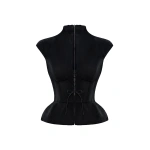 Rasario Velvet Top with Lacing in Black