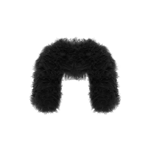 Rasario Voluminous Tulle Bolero in Black, view 2